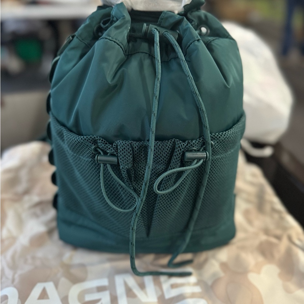 Dagne Dover Mini Drawstring Bag in Deep Teal Green